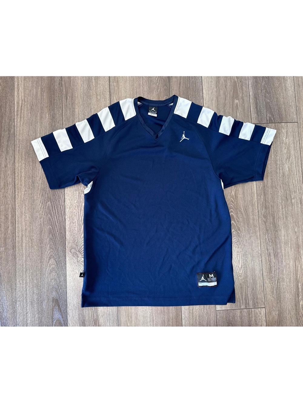 Jordan Navy Blue and White Athletic Jersey Shirt Medium
